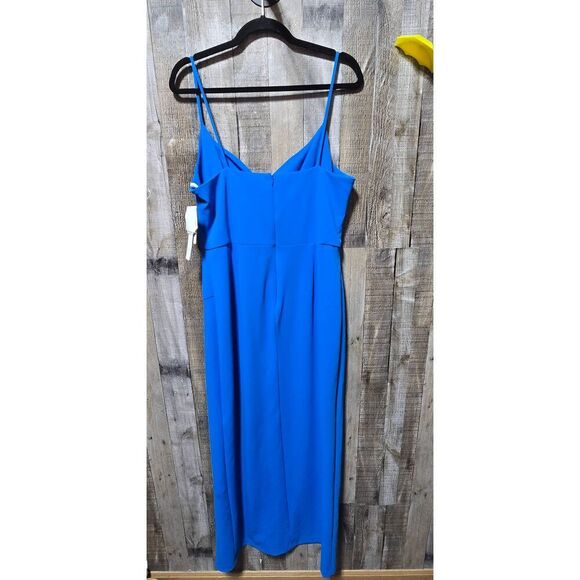 Aqua Blue Slit Maxi Sheath Dress NWT - Picture 3 of 6